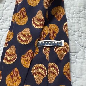 Navy and Gold Patterned Tie